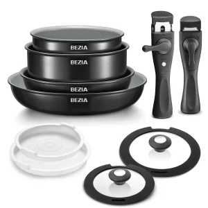 Cookware Ceramic 10pcs with Detachable Handles