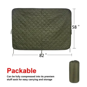 Tactical Poncho Liner Water Repellent Quilted Blanket